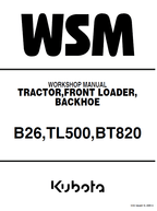 Kubota B26, TL500, BT820 Tractor Loader Workshop Manual PDF service repair manual cover