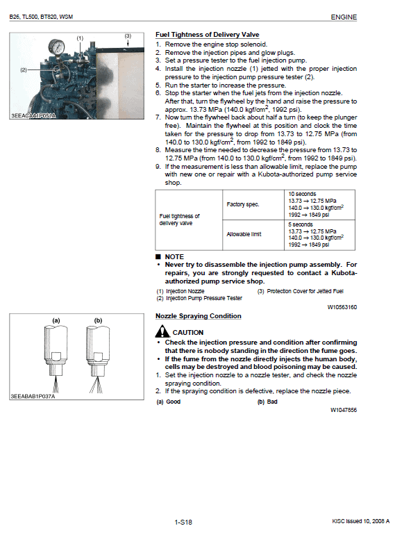 Kubota B26, TL500, BT820 Tractor Loader Workshop Manual PDF manual preview page 634