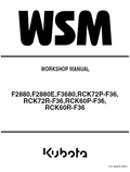 Kubota F2880, F2880E, F3680 Front Mower Workshop Service Manual PDF service repair manual cover