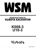 Kubota K008-3, U10-3 Excavator Workshop Service Manual PDF service repair manual cover