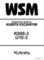 Kubota K008-3, U10-3 Excavator Workshop Service Manual PDF service repair manual cover
