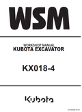 Kubota K018-4 Excavator Workshop Service Manual PDF service repair manual cover