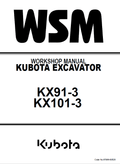 Kubota KX91-3, KX101-3 Excavator Workshop Service Manual PDF service repair manual cover