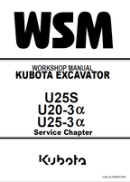 Kubota U25S, U20-3a, U25-3a Workshop Service Manual PDF service repair manual cover