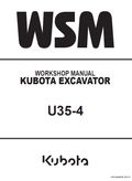 Kubota U35-4 Excavator Workshop Service Manual PDF service repair manual cover