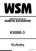 Kubota KX080-3 Excavator Workshop Service Manual PDF service repair manual cover