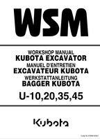Kubota U10, U20, U30, U45 Excavator Workshop Manual PDF service repair manual cover