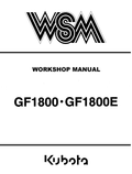 Kubota GF1800, GF1800E Lawn Mower Workshop Service Manual PDF service repair manual cover