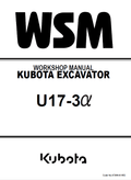 Kubota U17-3a Excavator Workshop Service Manual PDF service repair manual cover
