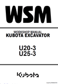 Kubota U20-3, U25-3 Excavator Workshop Manual PDF service repair manual cover