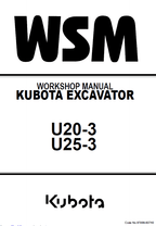 Kubota U20-3, U25-3 Excavator Workshop Manual PDF service repair manual cover