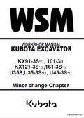 Kubota U35S, US35-3S, US45-3S Excavator Workshop Manual PDF service repair manual cover