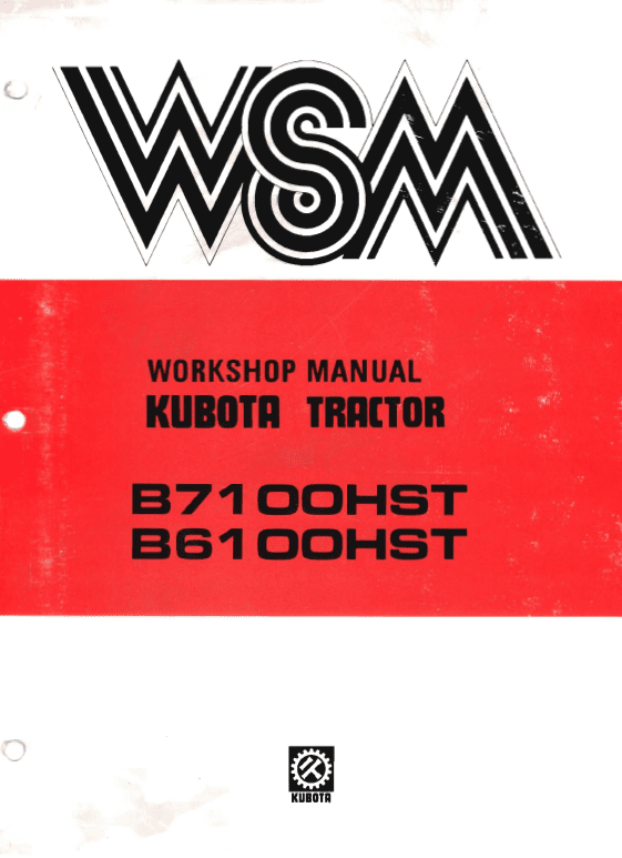 Kubota B6100HST, B7100HST Tractor Workshop Service Manual PDF service repair manual cover
