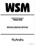 Kubota M5040, M6040, M7040 Tractor Workshop Manual PDF service repair manual cover