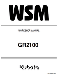 Kubota GR2100 Lawn Mower Workshop Manual PDF service repair manual cover