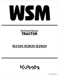 Kubota B2320, B2620, B2920 Tractor Workshop Service Manual PDF service repair manual cover