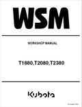 Kubota T1880, T2080, T2380 Tractor Mower Workshop Repair Manual PDF service repair manual cover