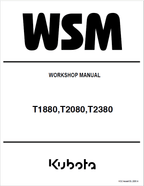Kubota T1880, T2080, T2380 Tractor Mower Workshop Repair Manual PDF service repair manual cover