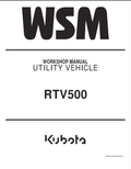 Kubota RTV500 Utility Vehicle Workshop Service Manual PDF service repair manual cover