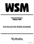 Kubota G2160, G2160-R48S, G2460G Mower Workshop Service Manual PDF service repair manual cover