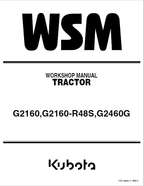 Kubota G2160, G2160-R48S, G2460G Mower Workshop Service Manual PDF service repair manual cover