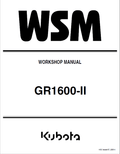 Kubota GR1600-II Riding Mower Service Manual PDF service repair manual cover