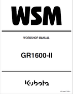 Kubota GR1600-II Riding Mower Service Manual PDF service repair manual cover