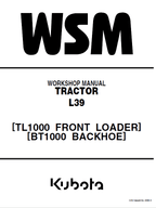 Kubota L39, TL1000, BT1000 Tractor Front Loader Workshop Manual PDF service repair manual cover