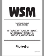 Kubota M100GX, M110GX, M126GX, M128GX, M135GX Tractor Service Repair Manual PDF service repair manual cover