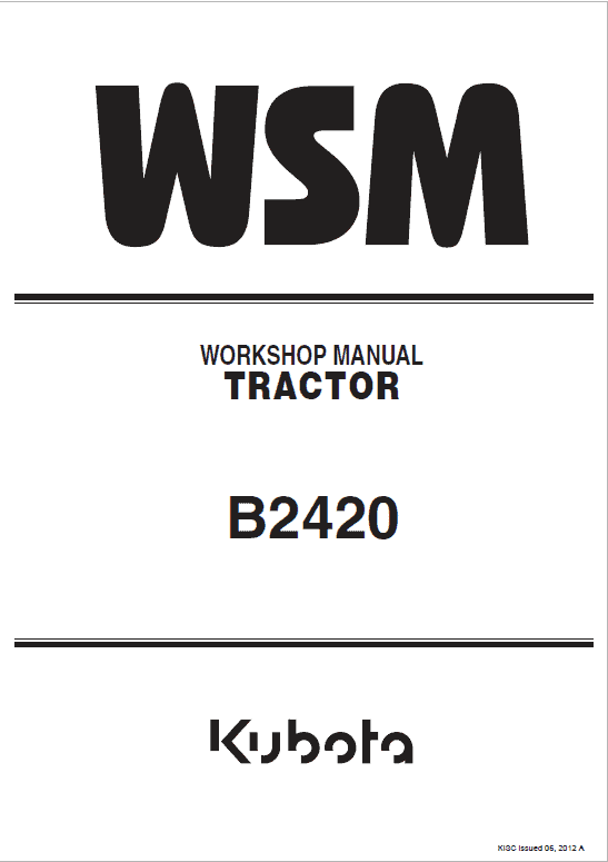 Kubota B2420 Tractor Service Manual PDF service repair manual cover
