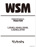 Kubota L3240, L3540, L4240, L5040, L5240, L5740 Tractors Service Manual PDF service repair manual cover