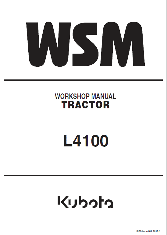 Kubota L4100 Tractor Service Manual PDF service repair manual cover