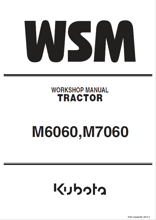 Kubota M6060, M7060 Tractor Service Manual PDF service repair manual cover