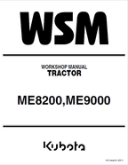 Kubota ME8200, ME9000 Tractor Workshop Service Manual PDF service repair manual cover