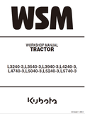 Kubota L3240-3, L3540-3, L3940-3, L4240-3 Tractor Workshop Manual PDF service repair manual cover