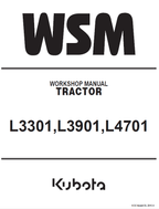 Kubota L3301, L3901, L4701 Tractor Workshop Service Manual PDF service repair manual cover