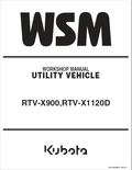 Kubota RTV-X900, RTV-X1120D Utility Vehicle Workshop Service Manual PDF service repair manual cover