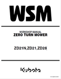 Kubota ZD21N, ZD21, ZD28 Zero Turn Mower Service Manual PDF service repair manual cover
