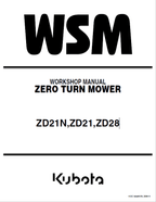 Kubota ZD21N, ZD21, ZD28 Zero Turn Mower Service Manual PDF service repair manual cover
