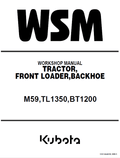 Kubota M59, TL1350, BT1200 Tractor Workshop Manual PDF service repair manual cover