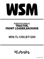 Kubota M59, TL1350, BT1200 Tractor Workshop Manual PDF service repair manual cover