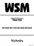 Kubota M100X, M110X, M126X, M135X Tractor Workshop Manual PDF service repair manual cover