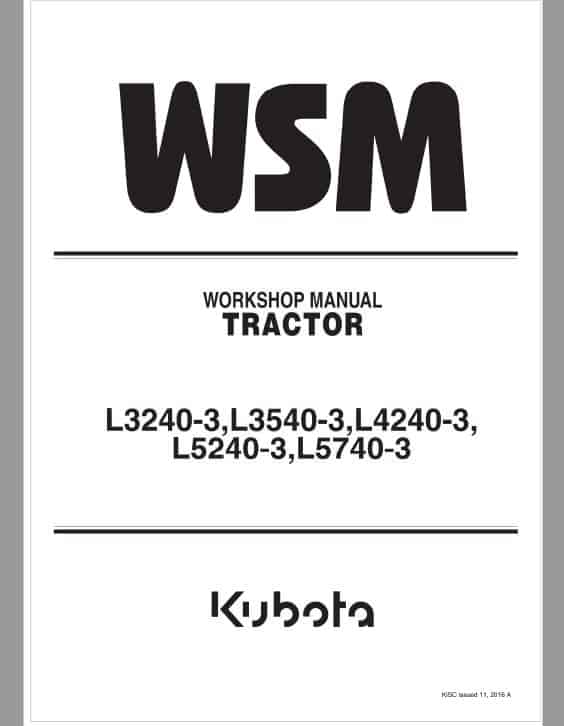 Kubota L4740-3, L5040-3, L5240-3, L5740-3 Workshop Repair Manual PDF service repair manual cover