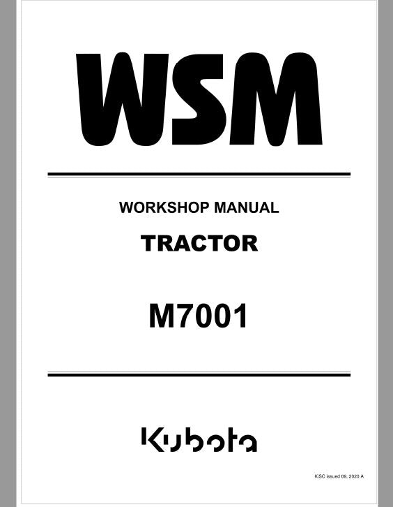 Kubota M7-131, M7-151, M7-171 (Standard & Premium) Tractor Workshop Repair Manual PDF service repair manual cover