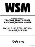 Kubota BX24, LA240, BT601 Tractor Loader Workshop Manual PDF service repair manual cover
