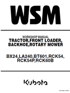 Kubota BX24, LA240, BT601 Tractor Loader Workshop Manual PDF service repair manual cover