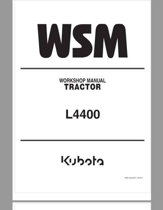 Kubota L4400, L4400HST, L4400, L4400HSTHST Tractor Workshop Repair Manual PDF service repair manual cover