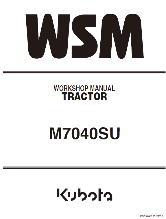 Kubota M7040SU Tractor Workshop Service Manual PDF service repair manual cover
