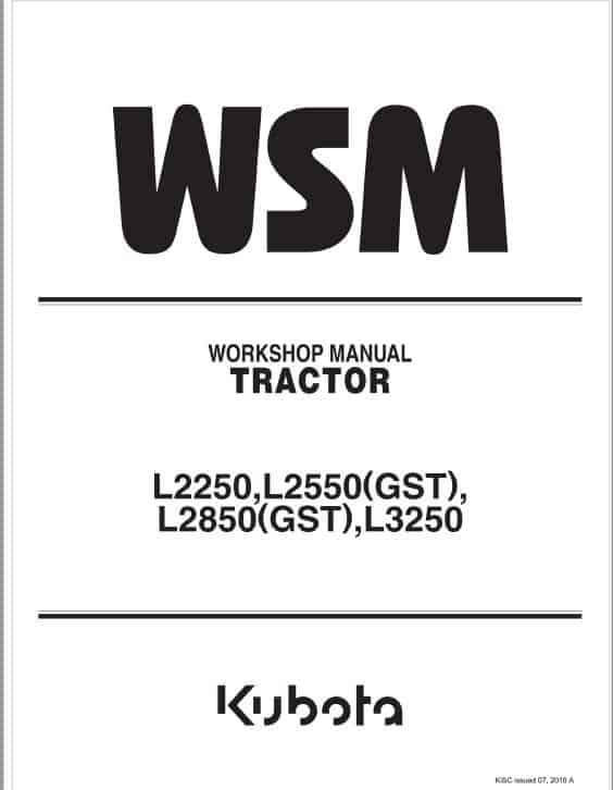 Kubota L2250, L2550 GST, L28250 GST, L3250 Tractor Workshop Repair Manual PDF service repair manual cover