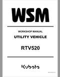 Kubota RTV520 Utility Vehicle Workshop Repair Manual PDF service repair manual cover